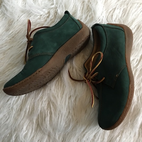 BORN green leather comfort shoes leather 6.5 / 37 - Picture 4 of 7